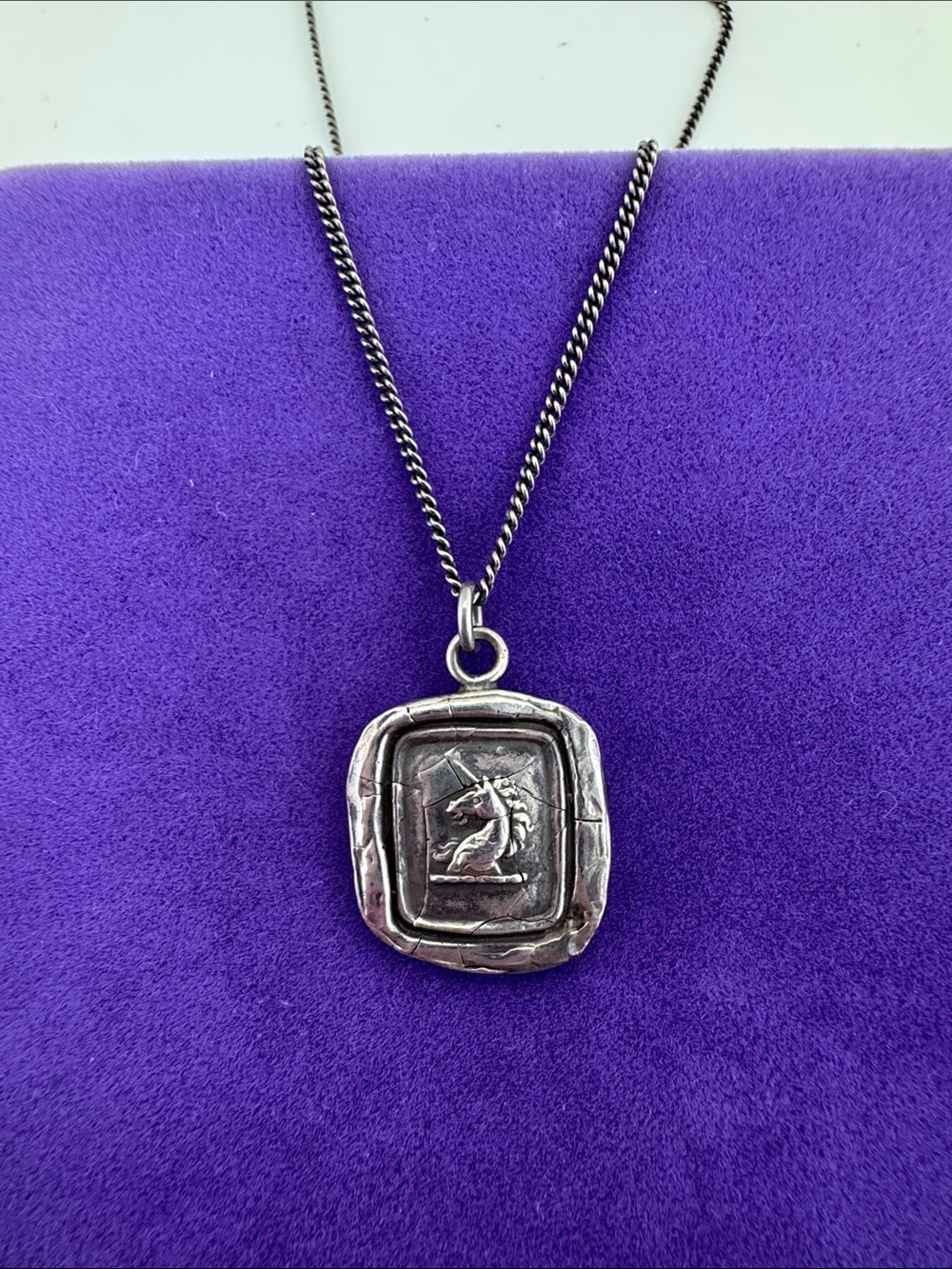 💛 Sterling Silver Pyrrha “White Light” Unicorn  Necklace | Wax Seal Designer